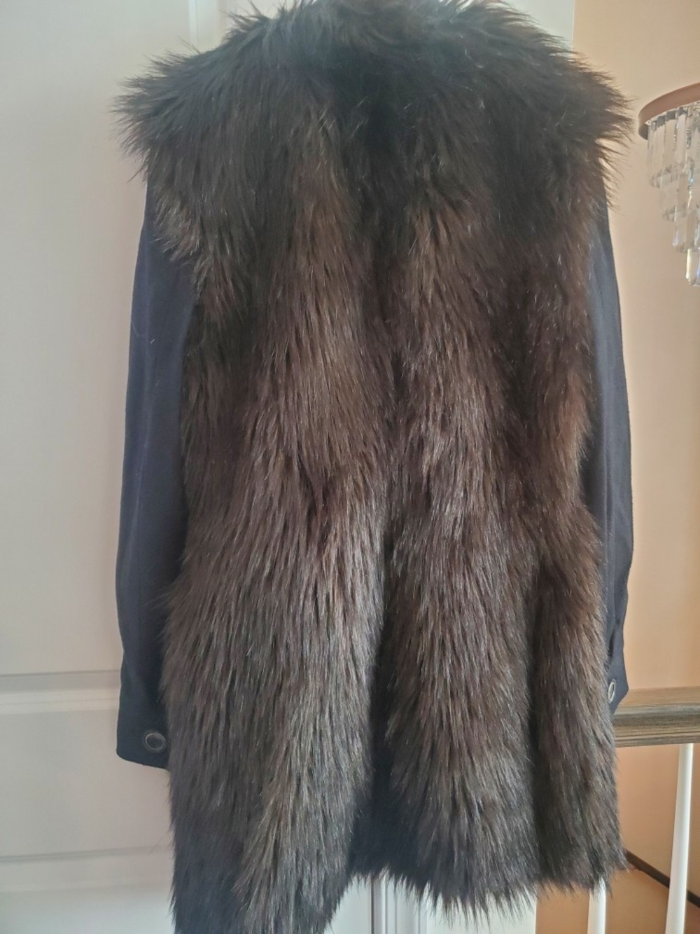 Rachel Zoe Black Faux Fur Vest